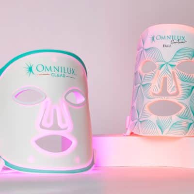 Omnilux Contour and Omnilux Clear on styled background